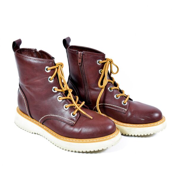 Madden Girl Shoes - Madden Girl Womens Kentt Hiking Boots Lace Up and Side Zipper Sz 6.5M